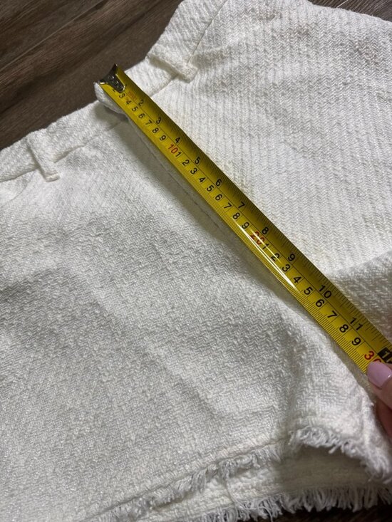 Zara White Tweed Knit High Waisted Shorts Women’s S - Picture 6 of 9